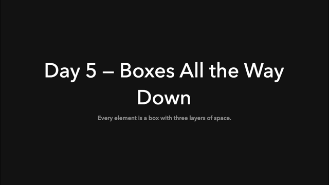 Opening slide: Boxes All the Way Down