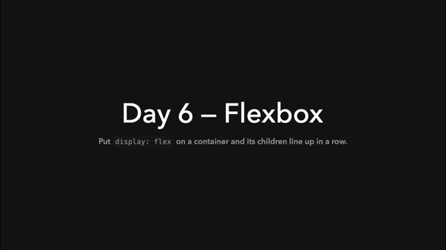Opening slide: Flexbox