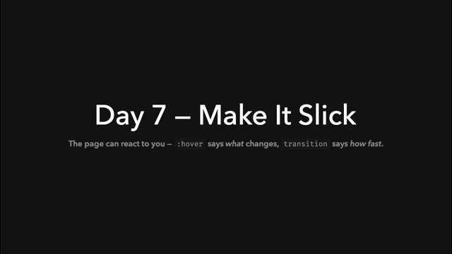 Opening slide: Make It Slick
