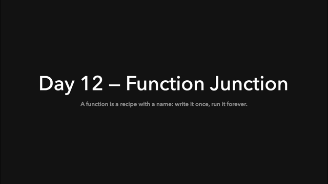 Opening slide: Function Junction