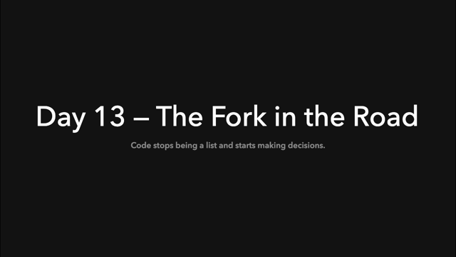 Opening slide: The Fork in the Road