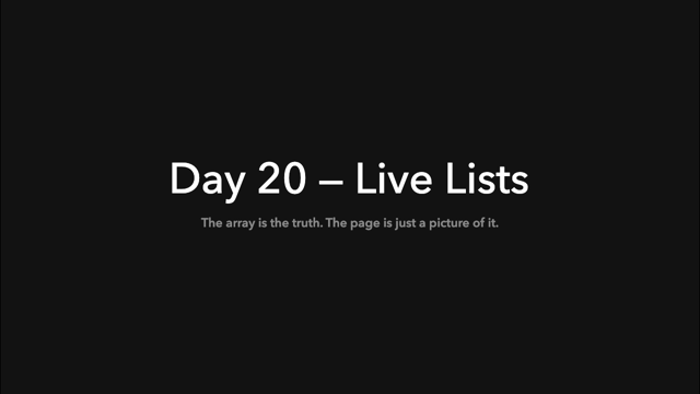 Opening slide: Live Lists