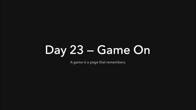 Opening slide: Game On