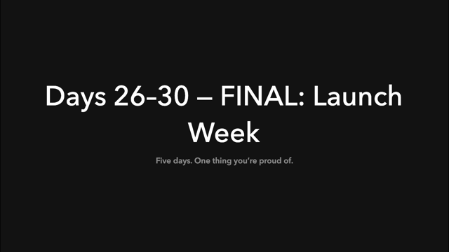Opening slide: Final — Launch Week